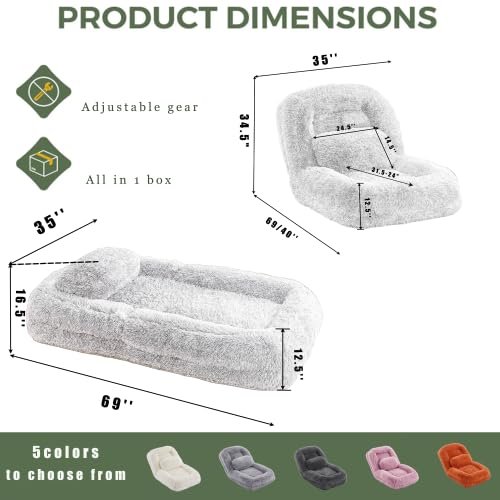 3-in-1 Upholstered Human Dog Bed for Adults & Pets