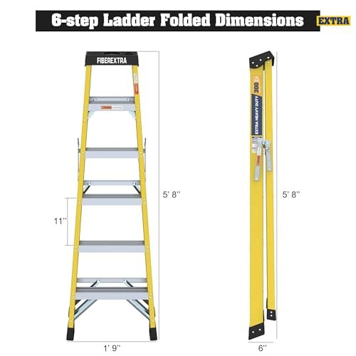 Majnesvon - 6-Foot Fiberglass Step Ladder